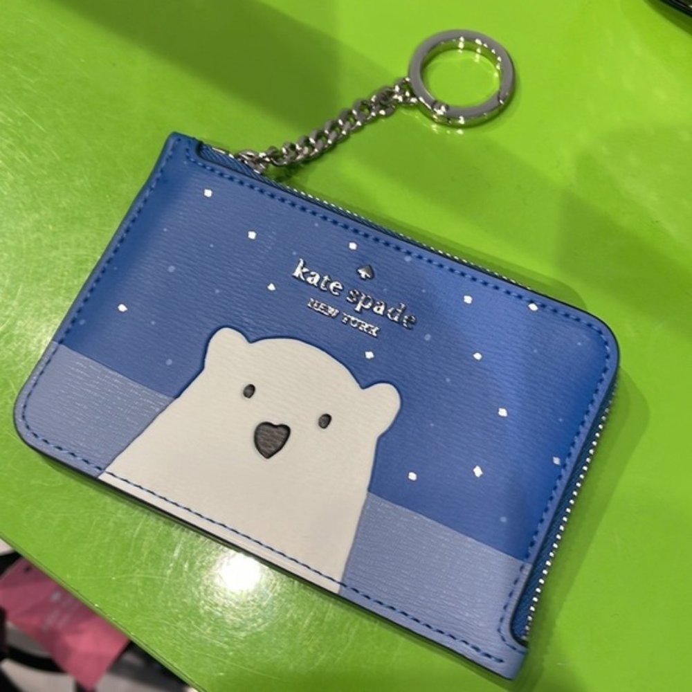 Kate Spade Arctic Friends Medium L-Zip Card Holder Multi Color - Picture 5 of 15